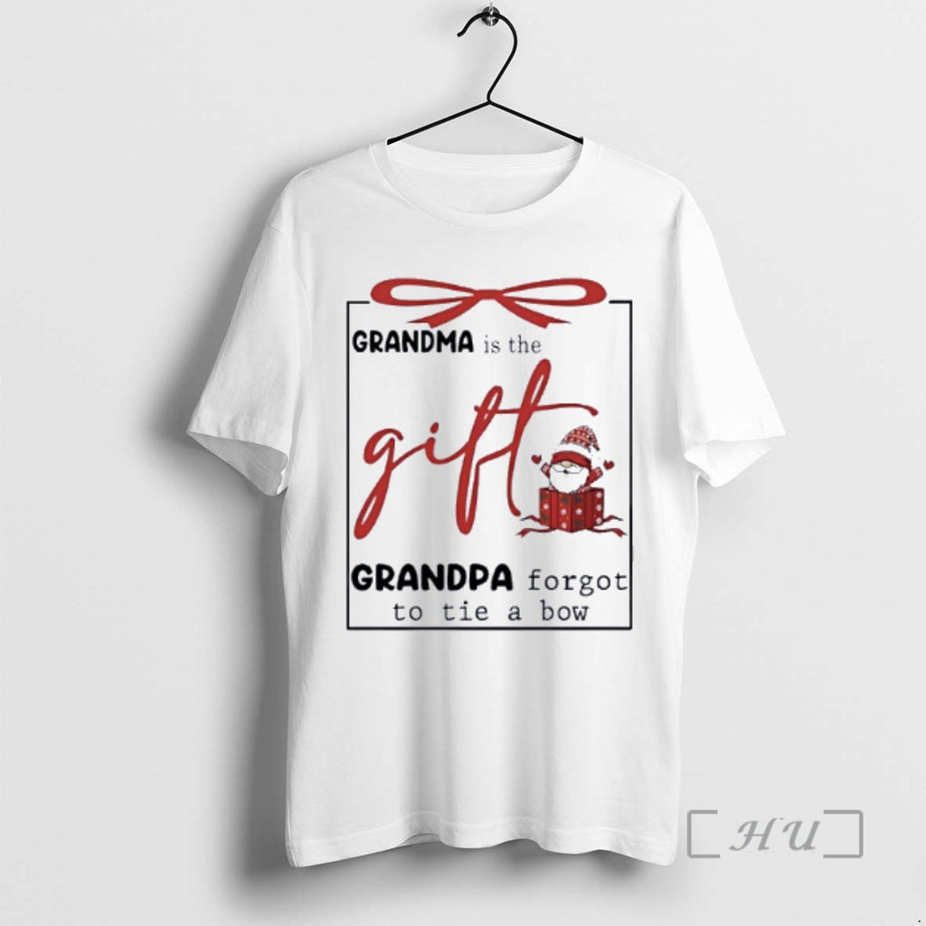 Officials Gnome Grandma Is The Gift Grandpa Forgot To Tie A Bow Premium T Shirts