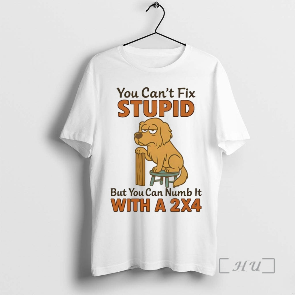 Officials Golden Retriever You Cant Fix Stupid But You Can Numb It With A 2x4