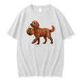 Officials Goldendoodle Dog Carrying A Halloween Pumpkin Full Of Candy Trick Or Treat