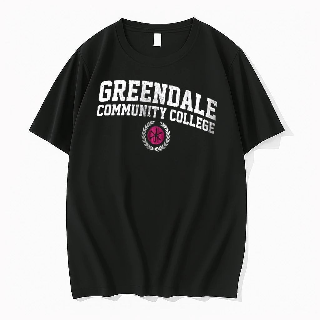 Officials Greendale Community College Laurel Wreath Pink Circle Logo Distressed Men T Shirt Sweater