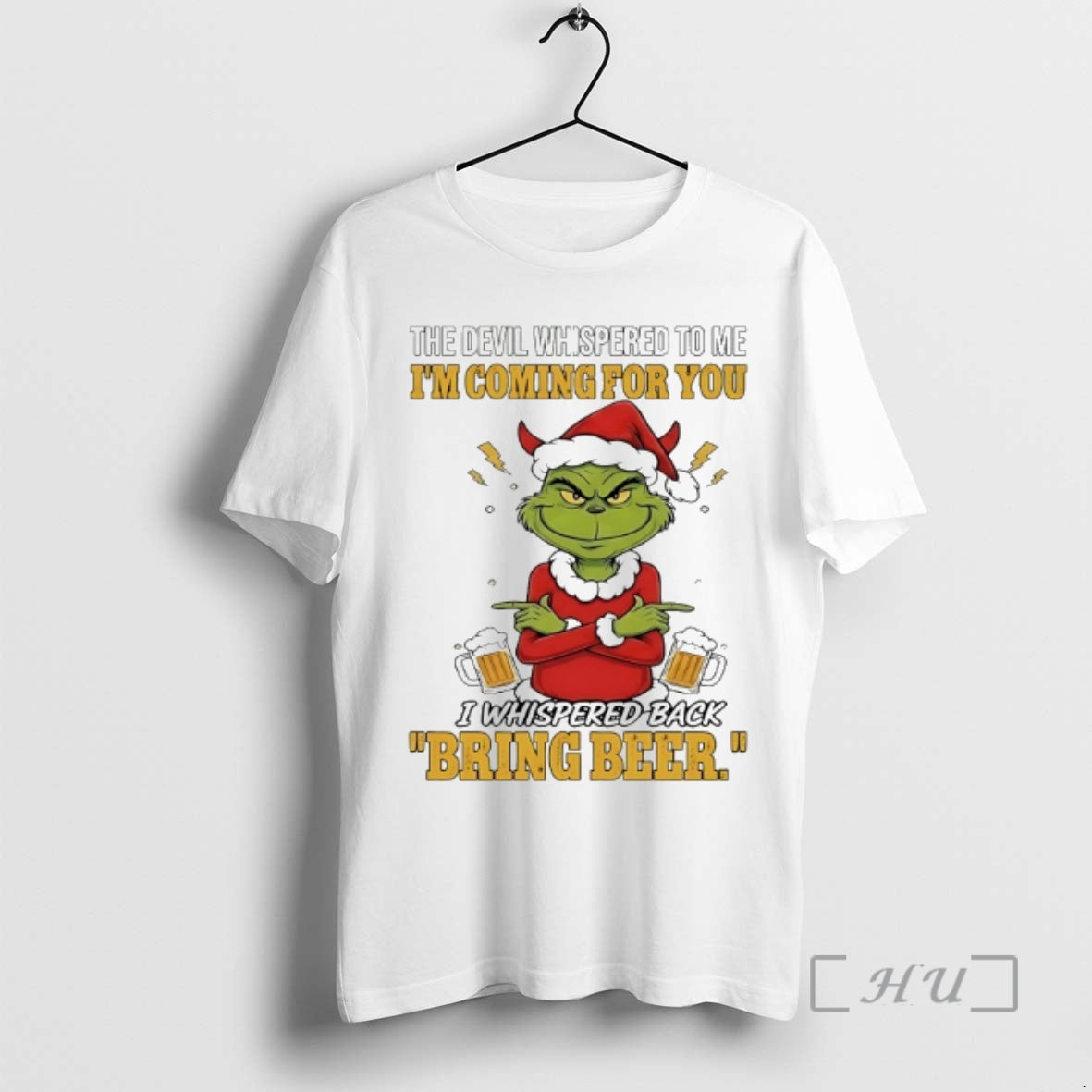 Officials Grinch The Devil Whispered To Me Im Coming For You Christmas 2025 Premium T-Shirts, Hoodie, Sweatshirt