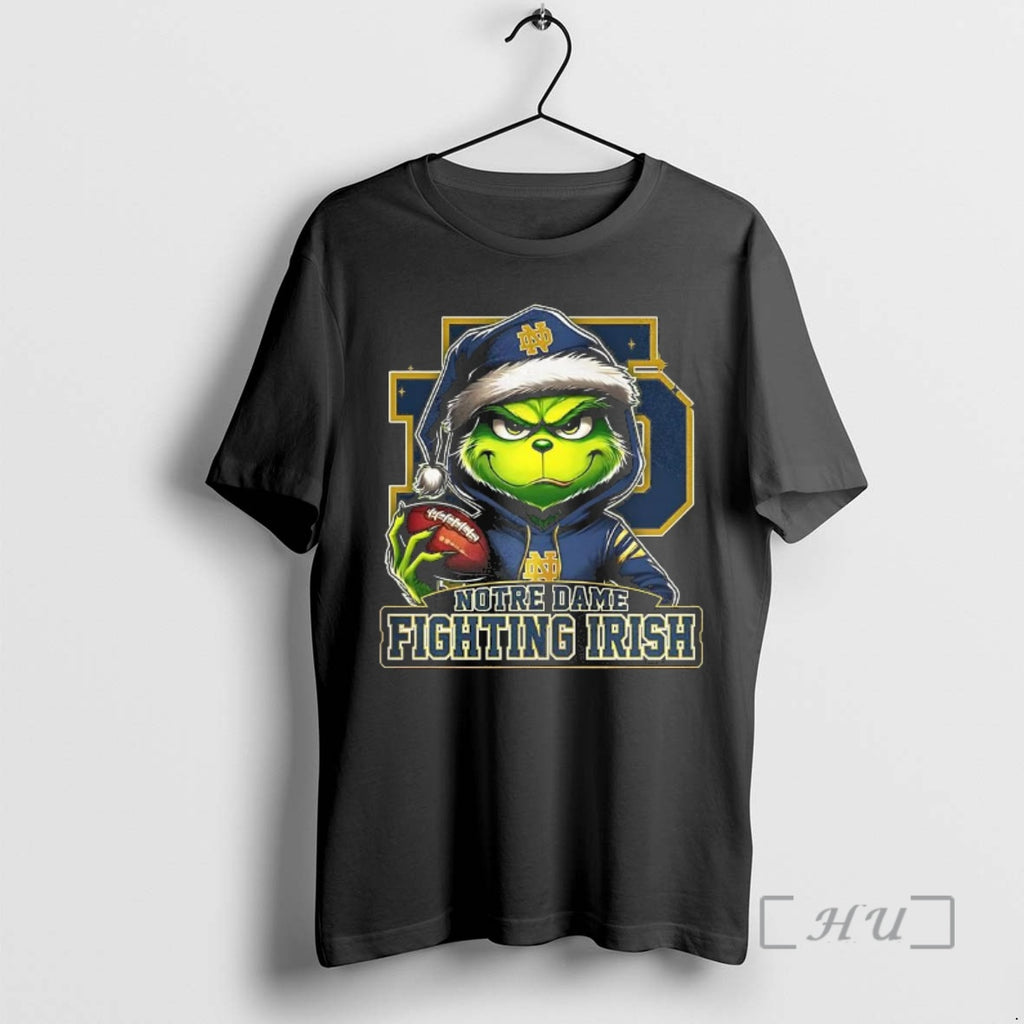 Officials Grinch X Notre Dame Fighting Irish Football 2025 Merry Christmas Premium T Shirts Sweater