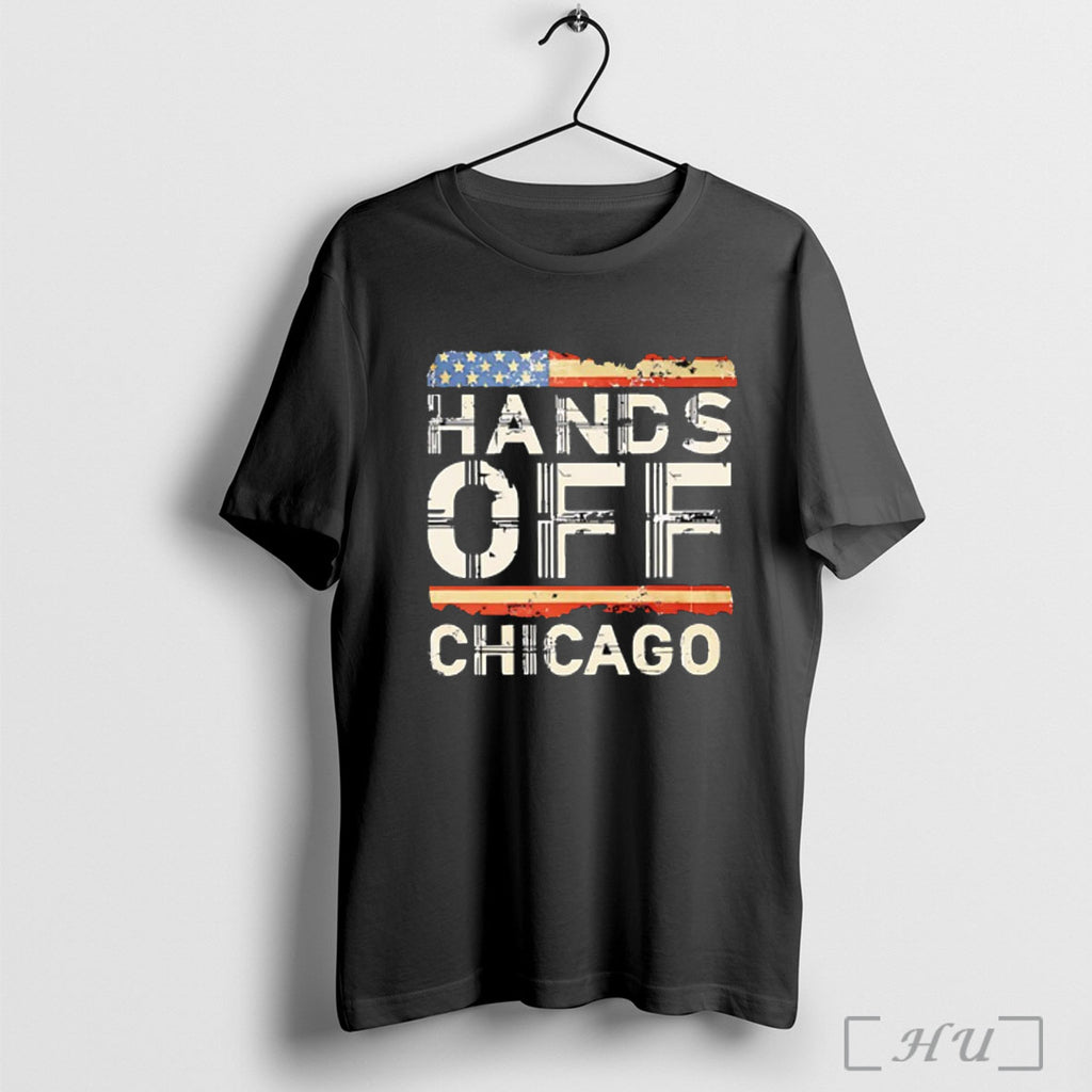 Officials Hands Off Chicago Usa Flag Vintage T Shirt