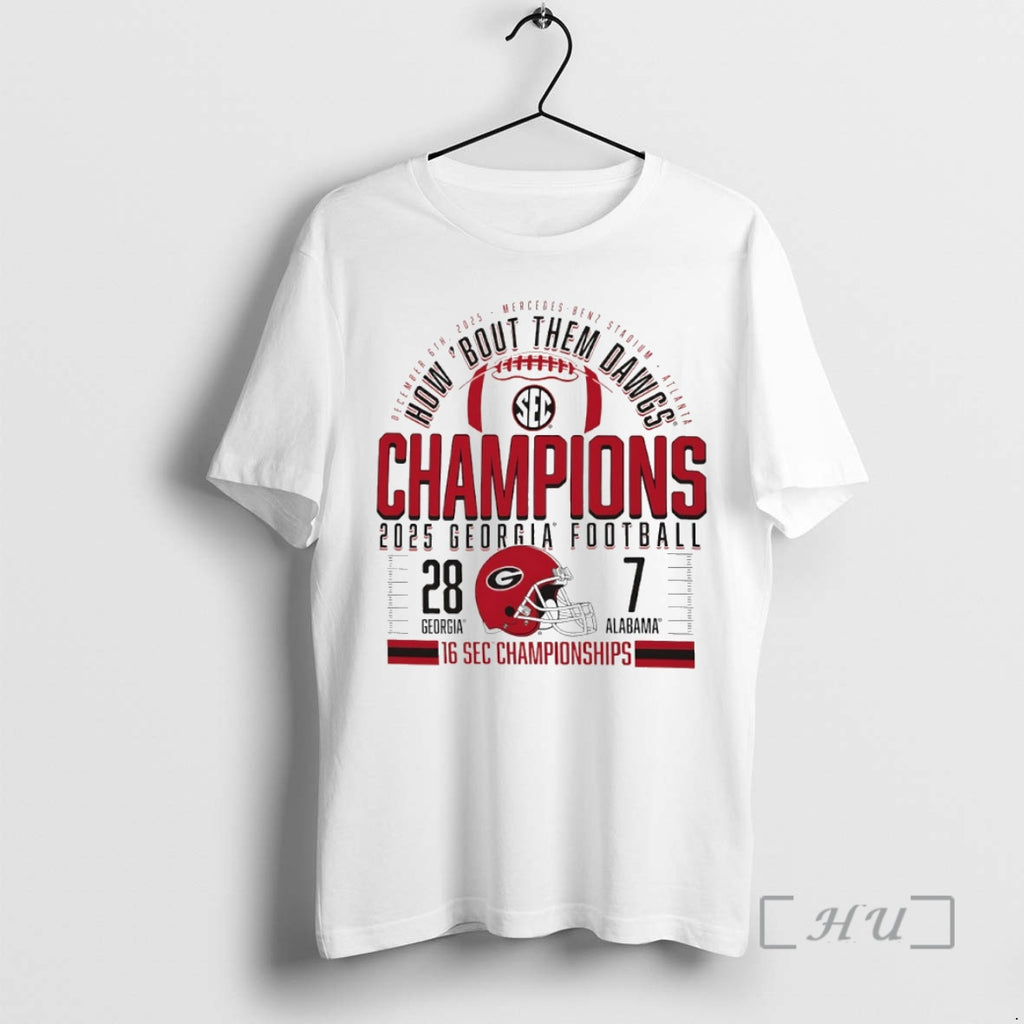 Officials How Bout Them Dawgs Georgia Bulldogs 2025 Sec Football Champions Helmet Circle Premium