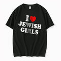 Officials I Love Jewish Girls Red Heart Icon White Bold Typography Text Men