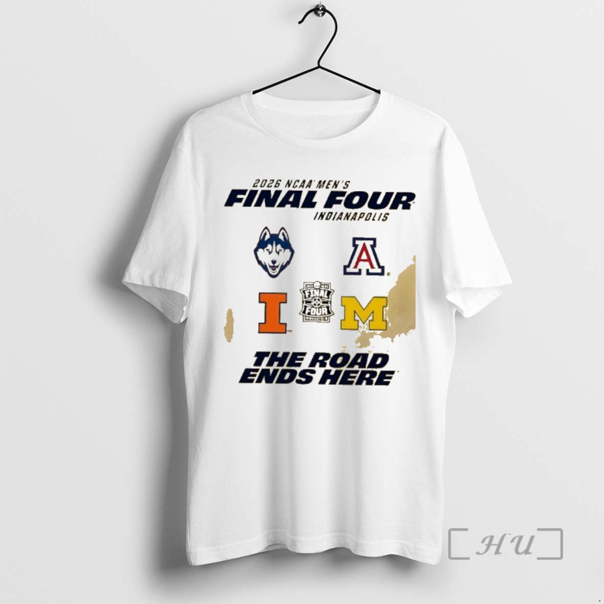 Officials Illinois Fighting Illini Basketball Final Four The Road Ends Here 2026 Premium T Shirts