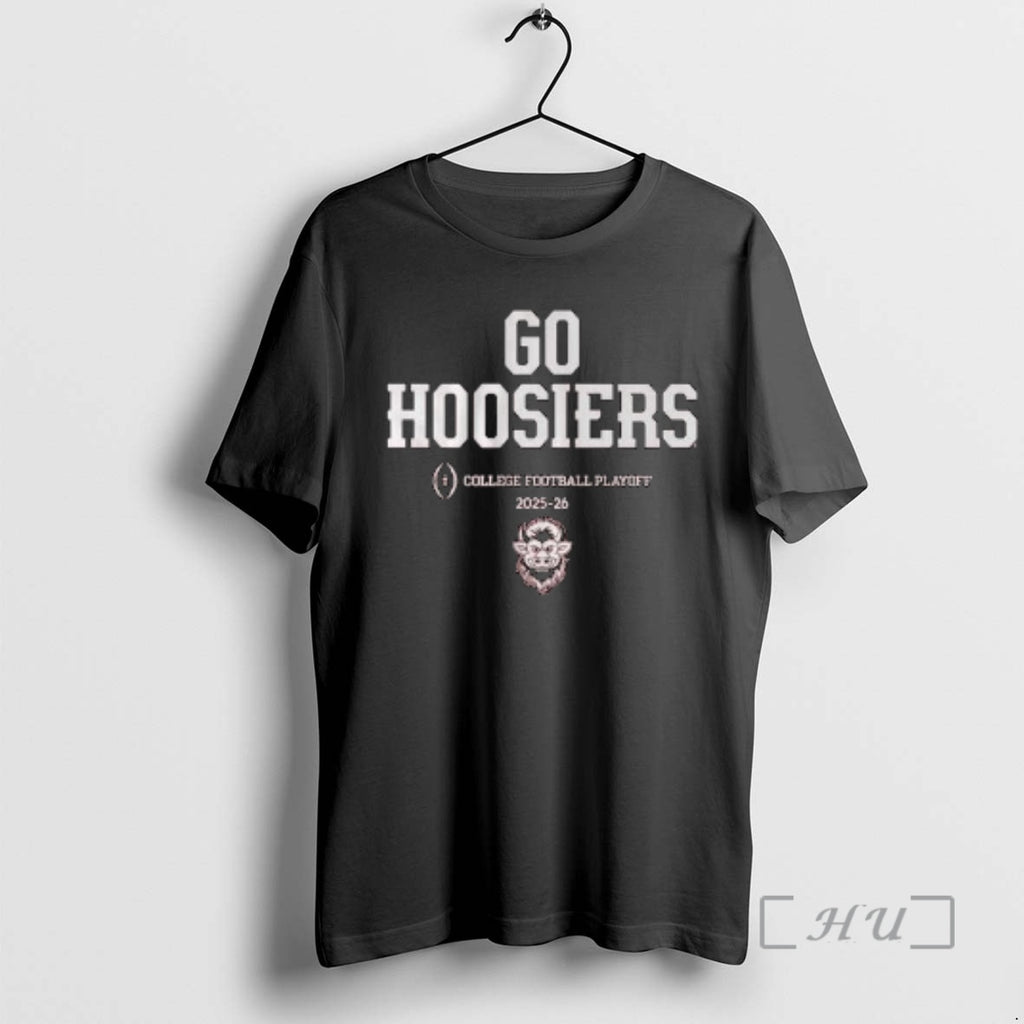 Officials Indiana Football Go Hoosiers 2025 College Football Playoff Team Slogan Circle Black Premium