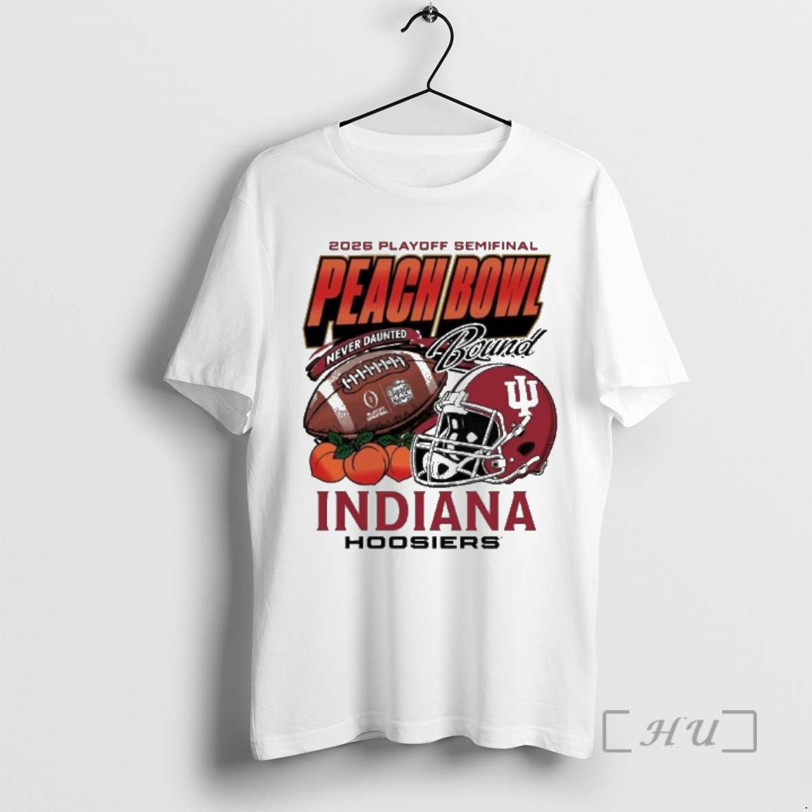 Officials Indiana Hoosiers 2026 Playoff Semifinal Peach Bowl Bound Never Daunted Premium T Shirts Sweater