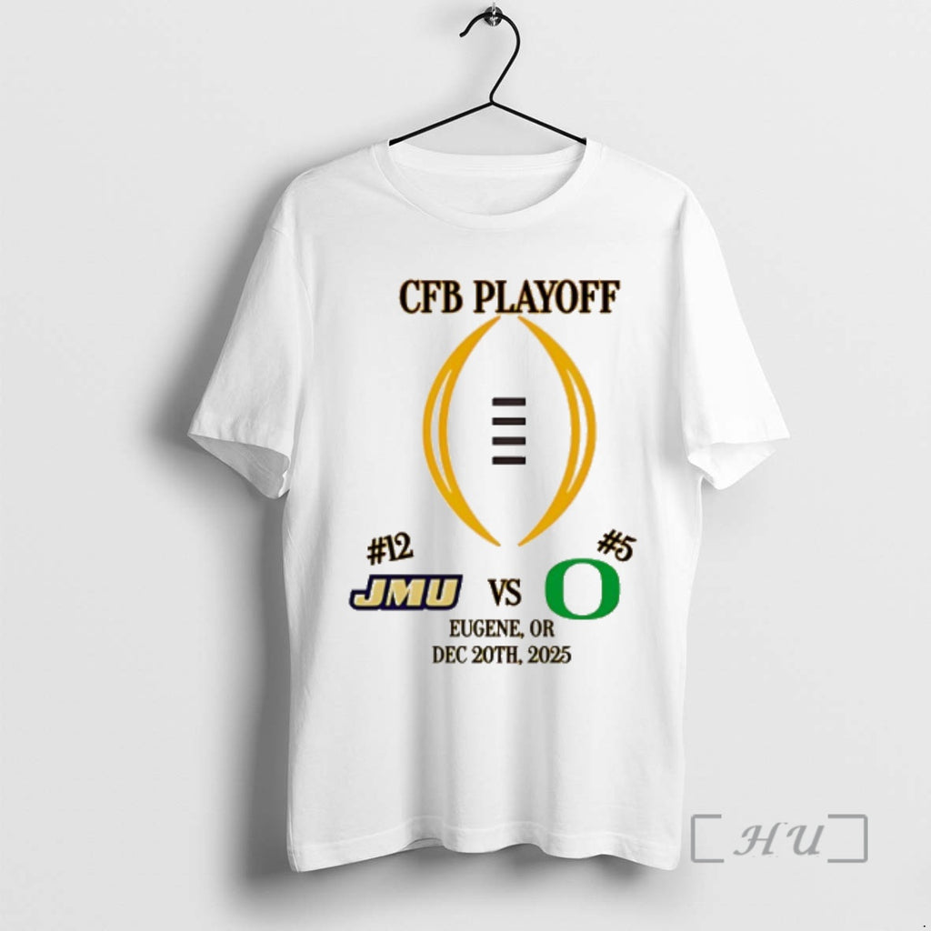 Officials James Madison Vs Oregon 2025 Cfp First Rd Playoff Game 4 Premium T Shirts