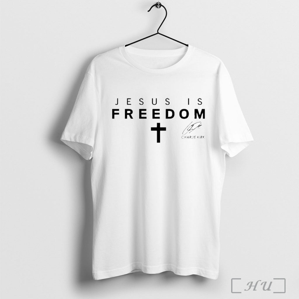 Officials Jesus Is Freedom Charlie Kirk Christian Cross Tribute Christ Is King Usa