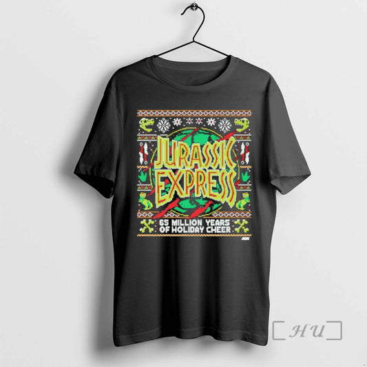 Officials Jurassic Express 65 Million Years Of Holiday Cheer Christmas T-Shirts, Hoodie, Sweatshirt | WearSparks.com