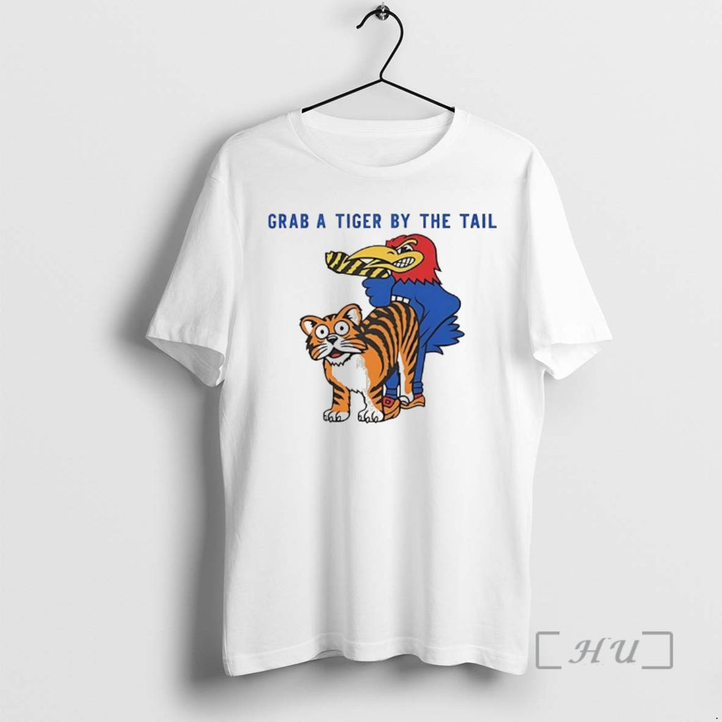 Officials Kansas Jayhawks Vs Missouri Tigers Rivalry Grab A Tiger By The Tail Mascot Premium
