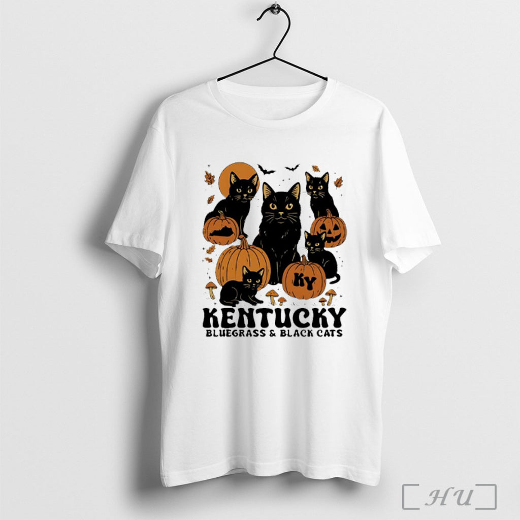Officials Kentucky Bluegrass And Black Cats Halloween T Shirt