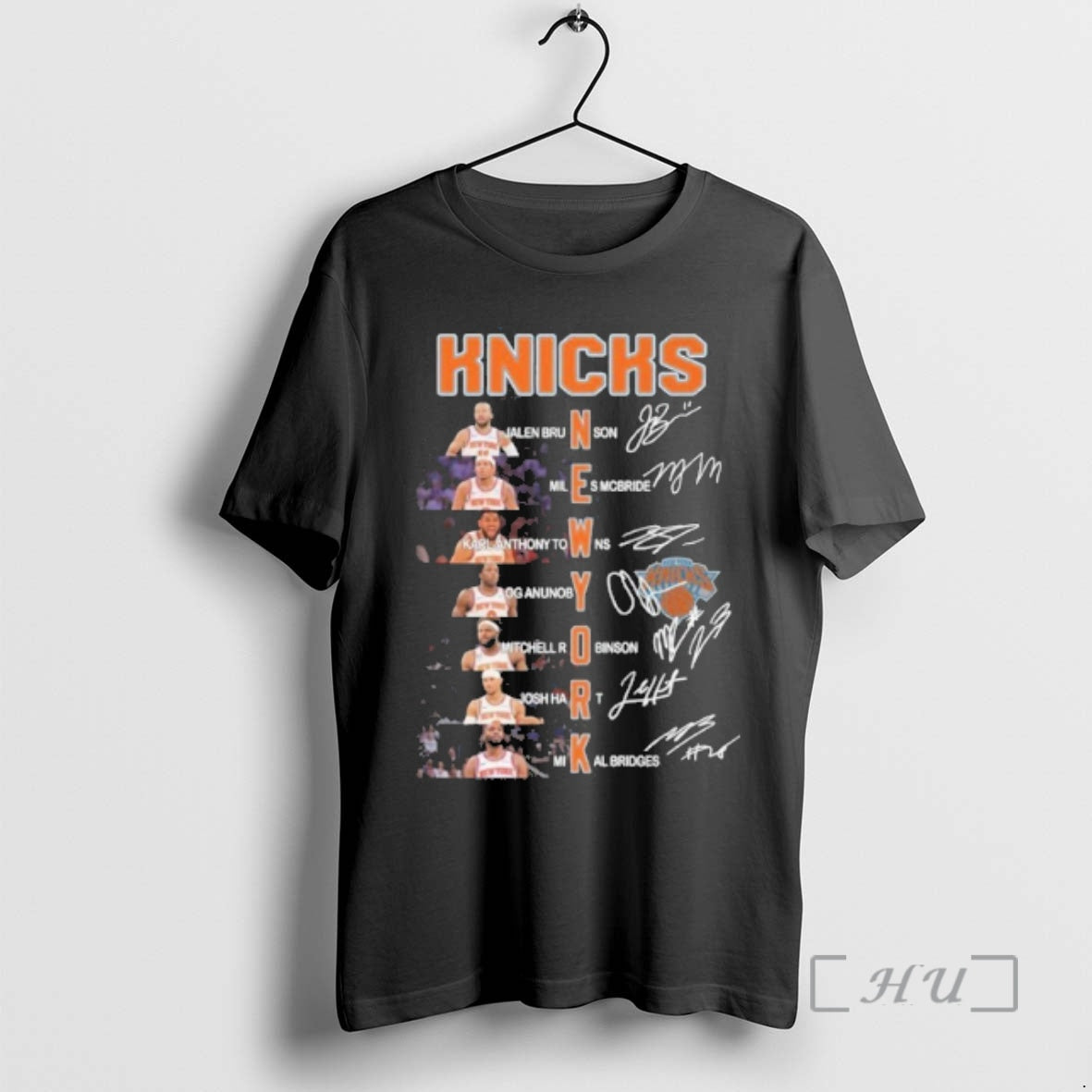 Officials Knicks Jalen Brunson Miles Mcbride Karl Anthony Towns Og Anunoby Signature Premium T Shirts