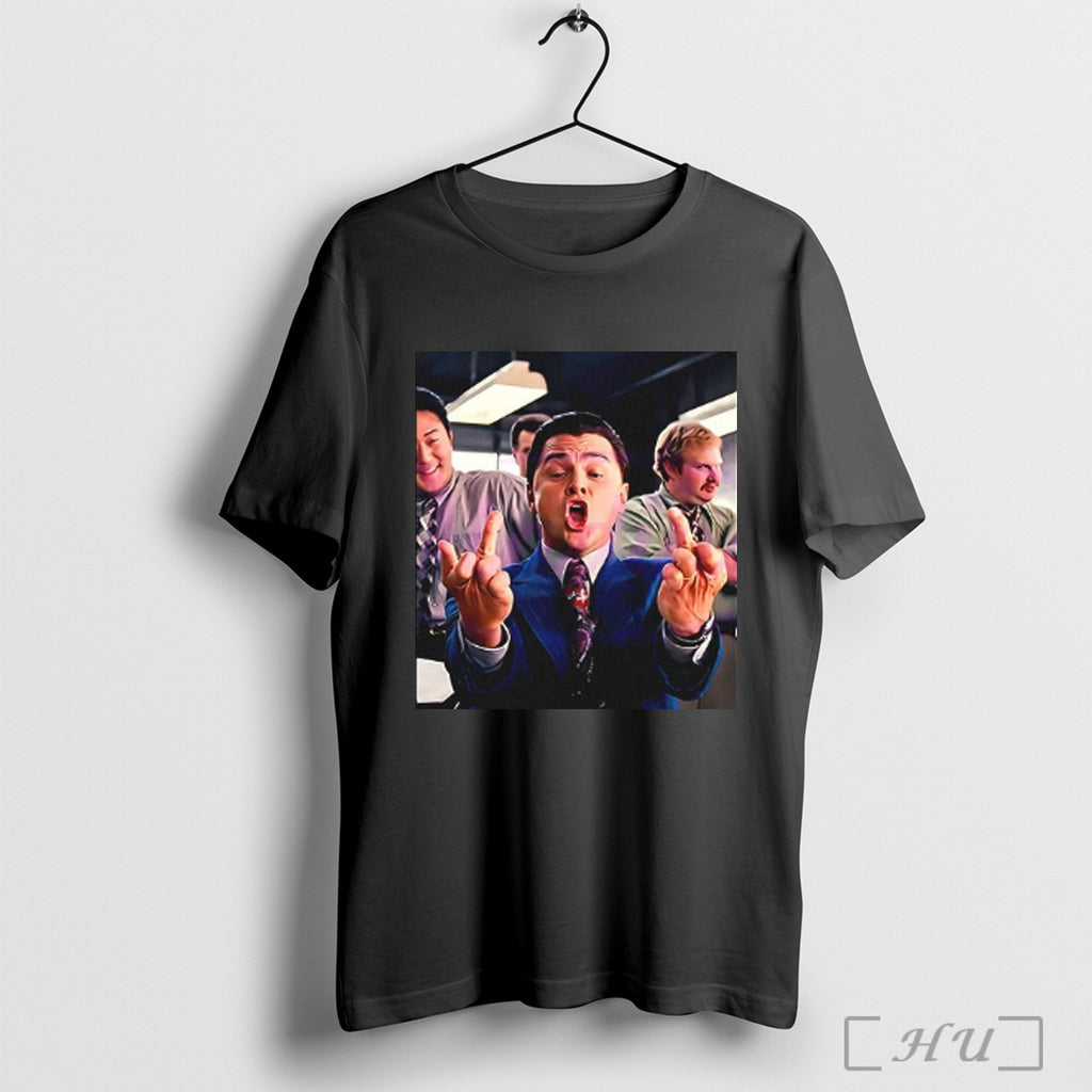 Officials Leonardo Dicaprio The Wolf Of Wall Street Middle Finger T Shirt