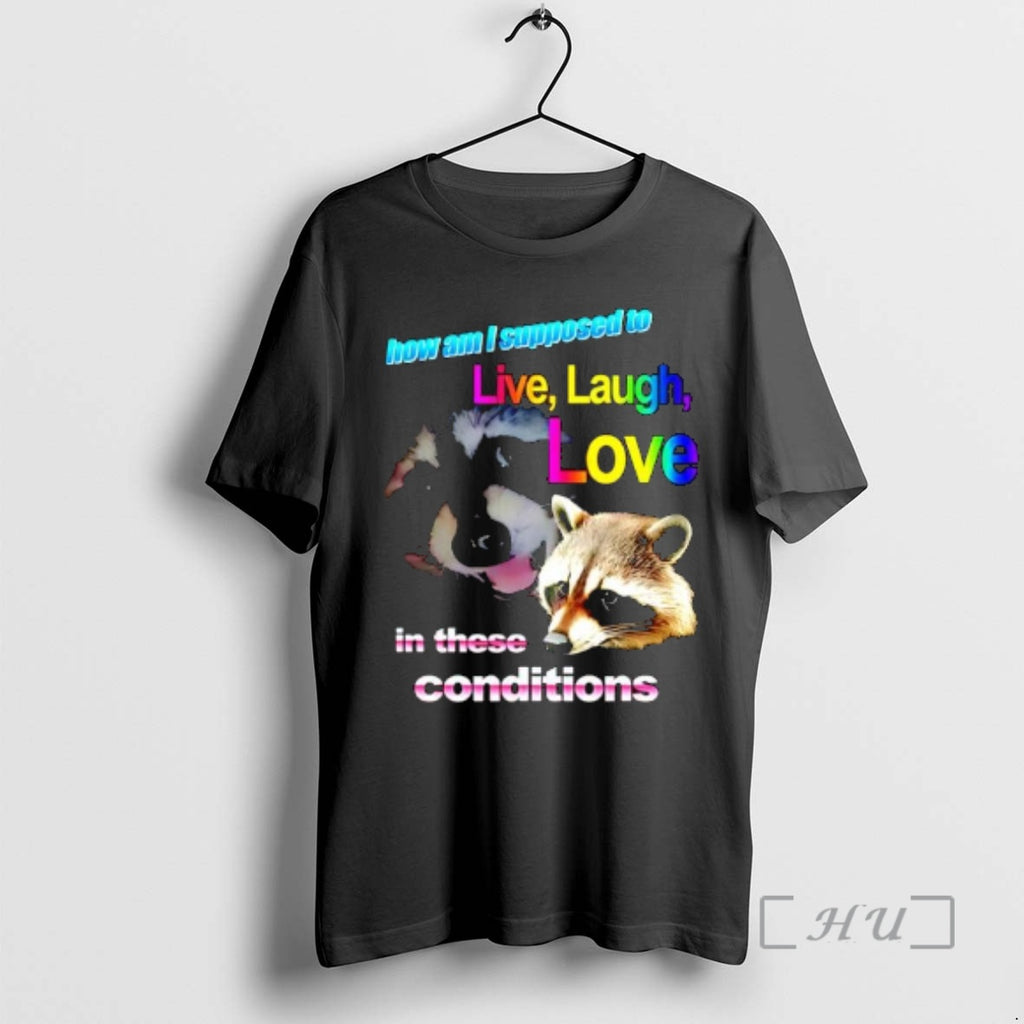 Officials Live Laugh Love Raccoon Rainbow Graphic