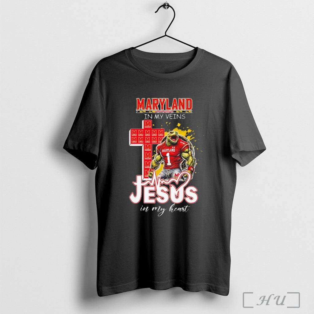 Officials Maryland Terrapins Football In My Veins And Jesus In My Heart Mascot