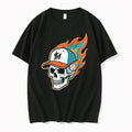 Officials Miami Marlins Skull Wearing Baseball Cap Jesus Blessing Black T Shirt Sweater