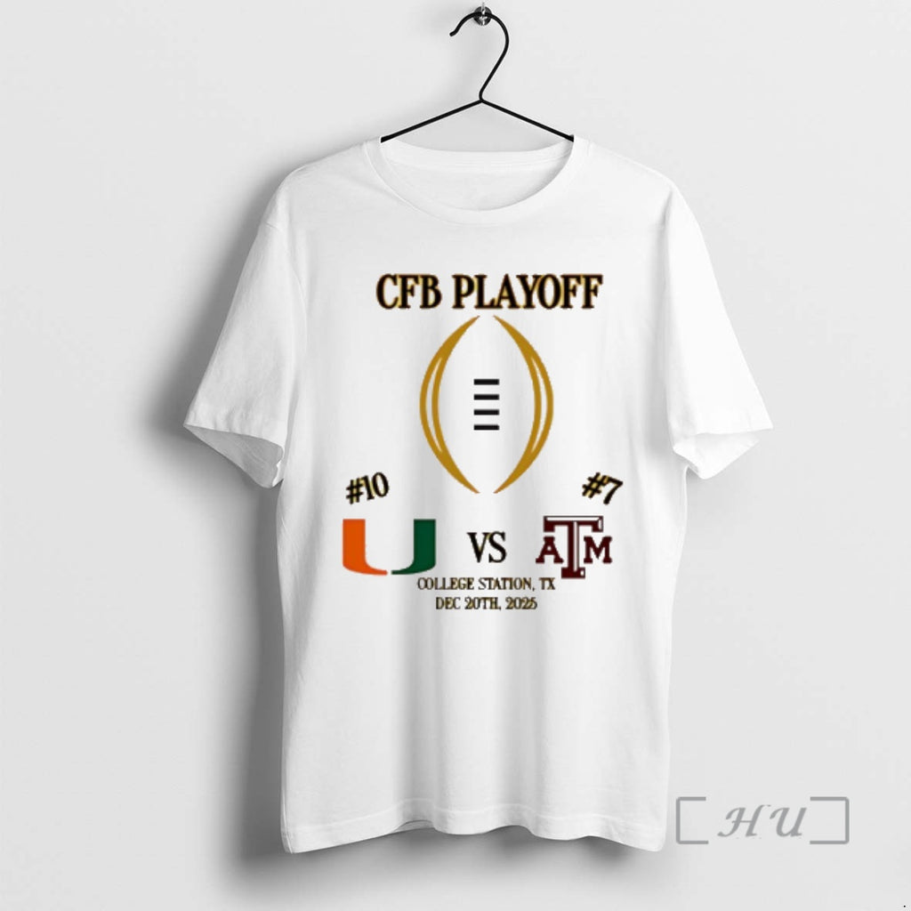 Officials Miami Vs Texas Am 2025 Cfp First Rd Playoff Game 2 Premium T Shirts