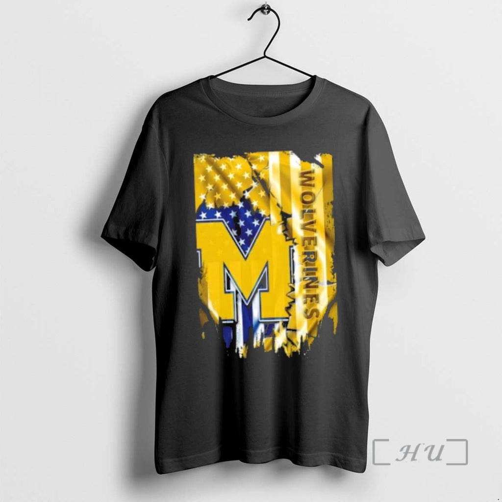 Officials Michigan Wolverines Football X American Flag