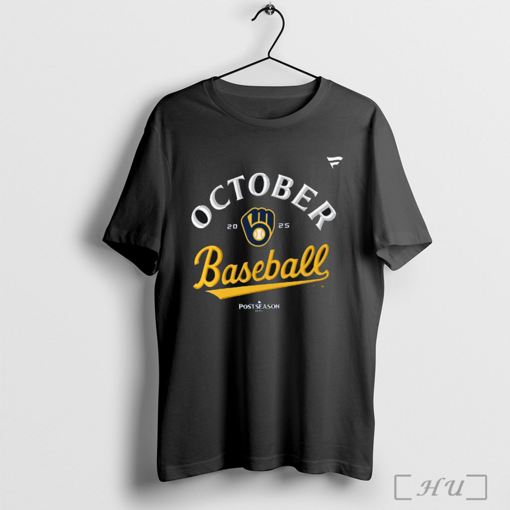 Officials Milwaukee Brewers October Baseball 2025 Mlb Postseason T Shirt