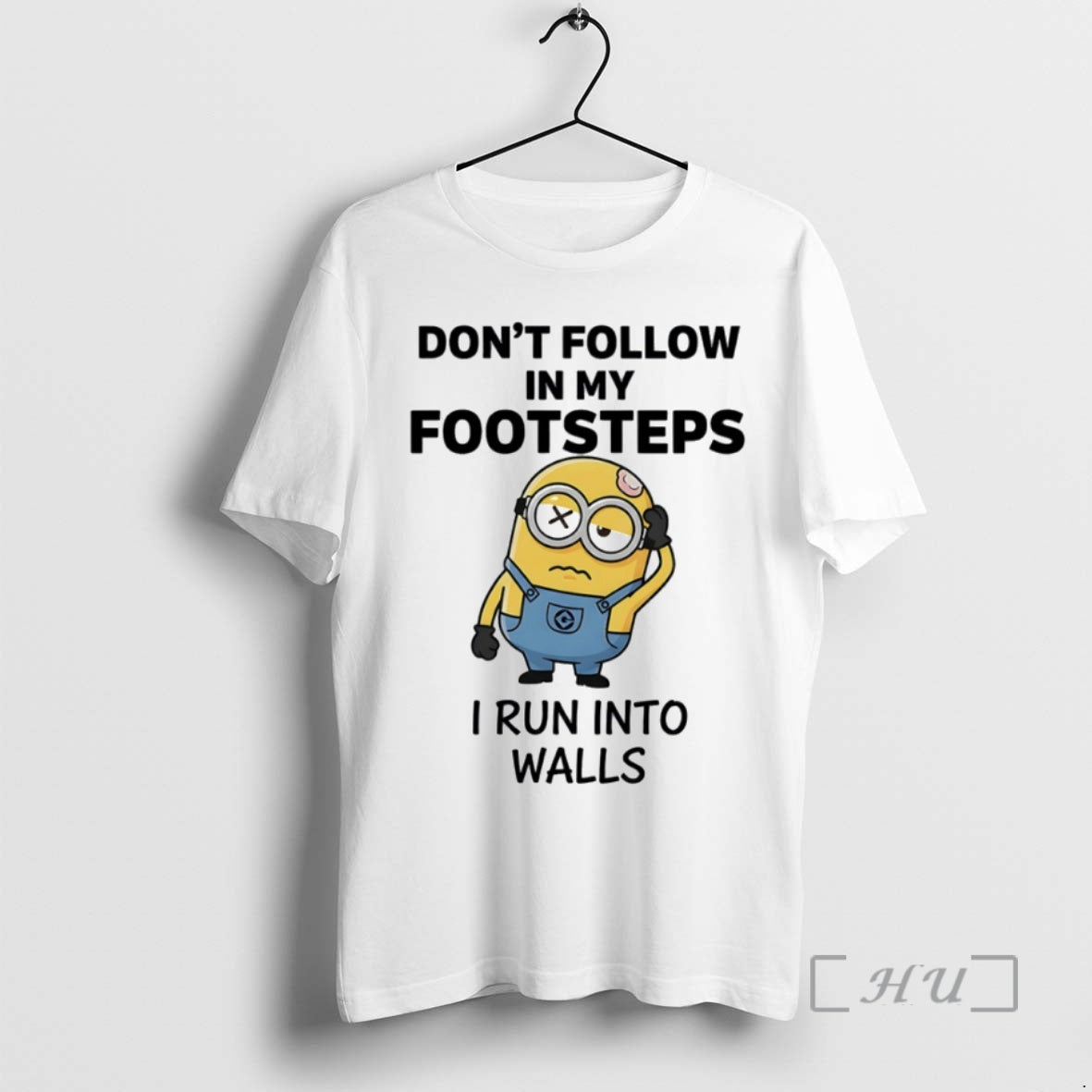 Officials Minion Dont Follow In My Footsteps I Run Into Walls Circle Premium T Shirts