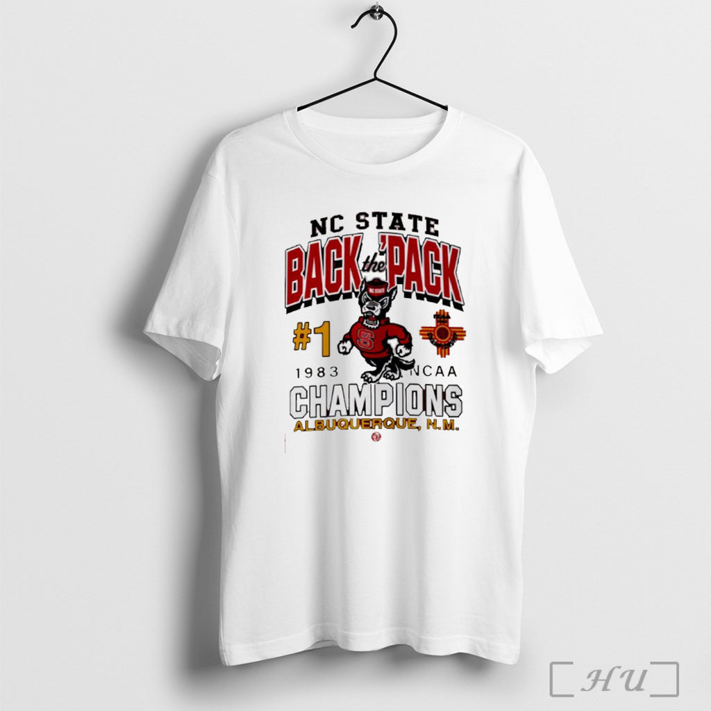 Officials Nc State Back The Pack 1983 Ncaa Champions Albuquerque T Shirt