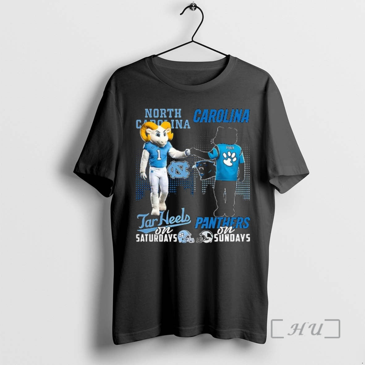 Officials North Carolina Tar Heels On Saturdays Vs Carolina Panthers On Sundays Mascot Premium T-Shirts, Hoodie, Sweatshirt