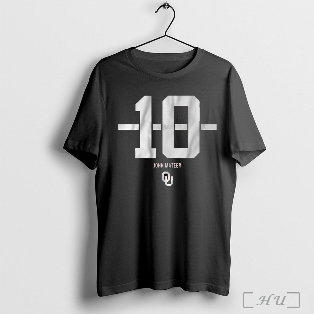 Officials Oklahoma Sooners Football Ncaa John Mateer 10 Stripe T Shirt