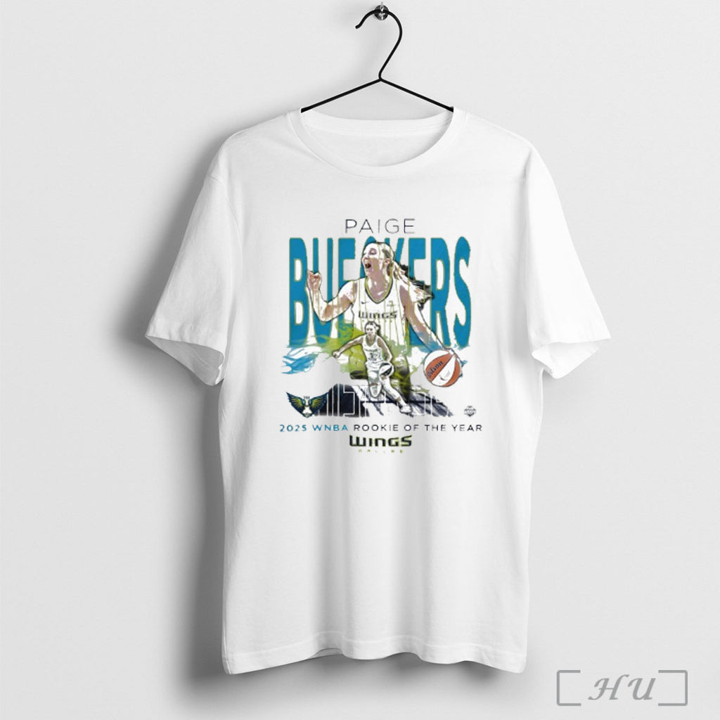 Officials Paige Bueckers Dallas Wings 2025 Wnba Rookie Of The Year T Shirt