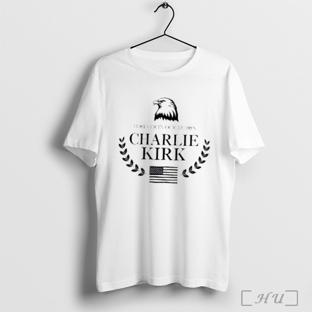 Officials Patriotic Eagle Wreath Forever In Our Hearts Charlie Kirk Memorial T Shirt Sweatshirt Png