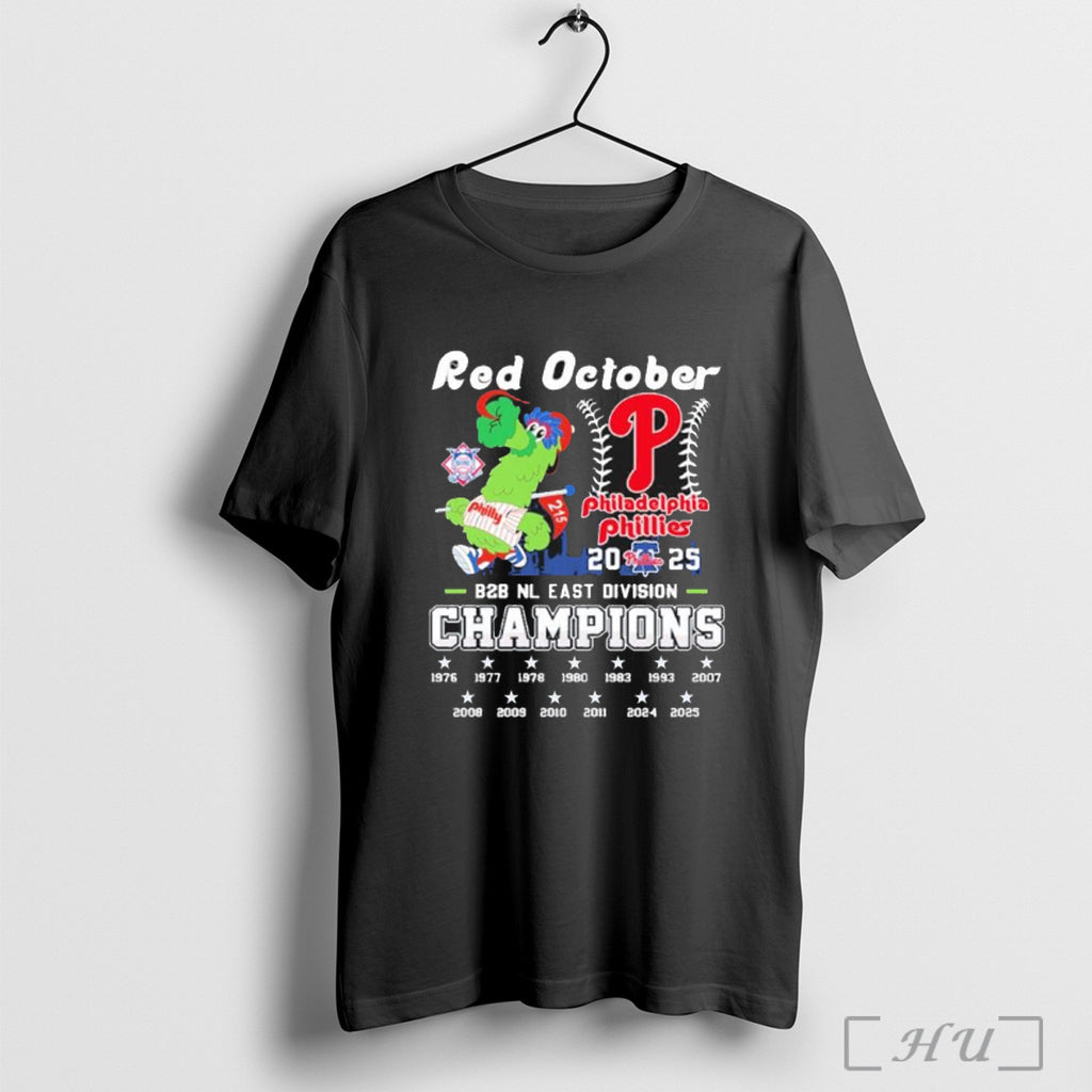 Officials Philadelphia Phillies Back 2 Back Nl East Division Champions Red October T Shirt