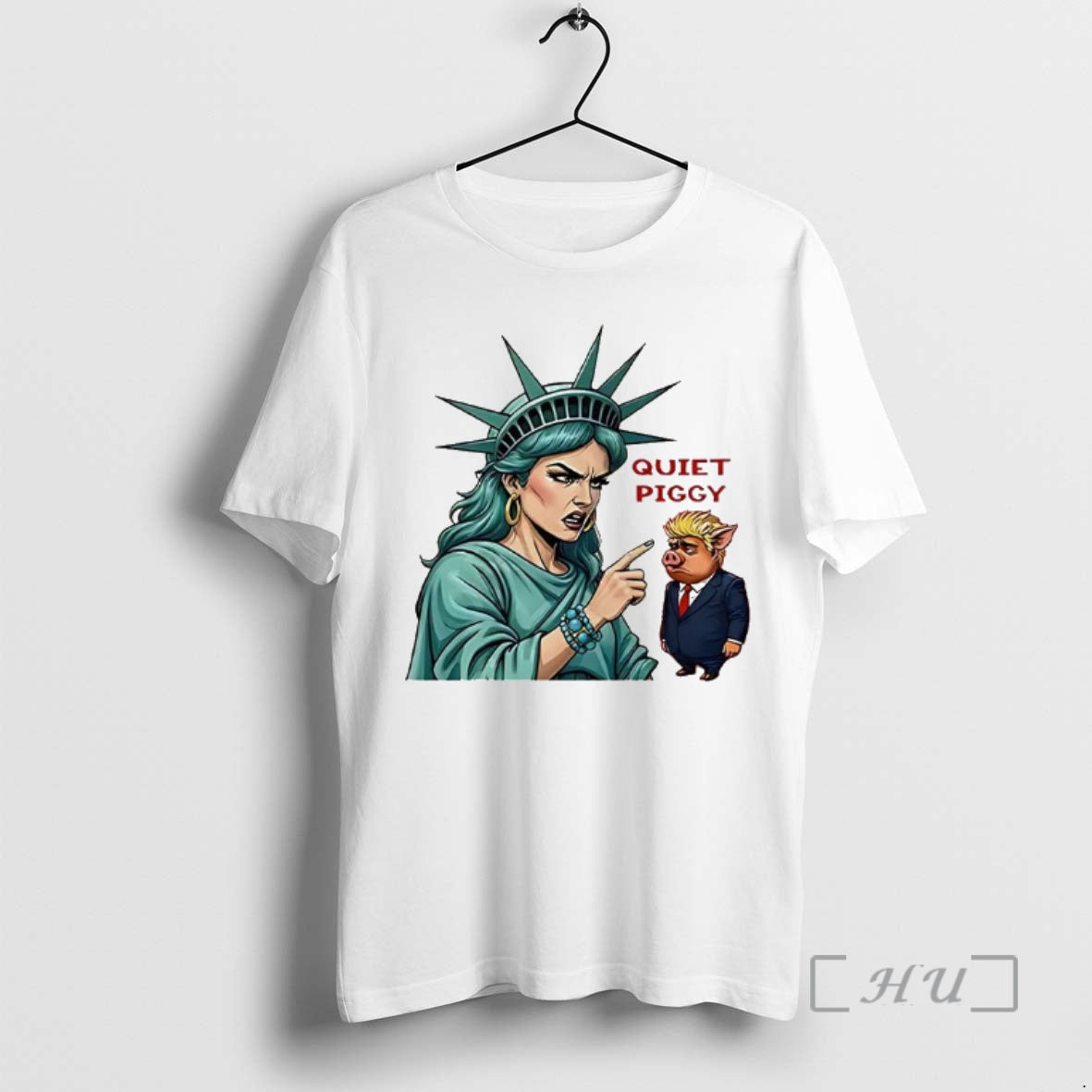 Officials Quiet Piggy The Statue Of Liberty Criticized Trump Caricature T-Shirts, Hoodie, Sweatshirt | WearSparks.com