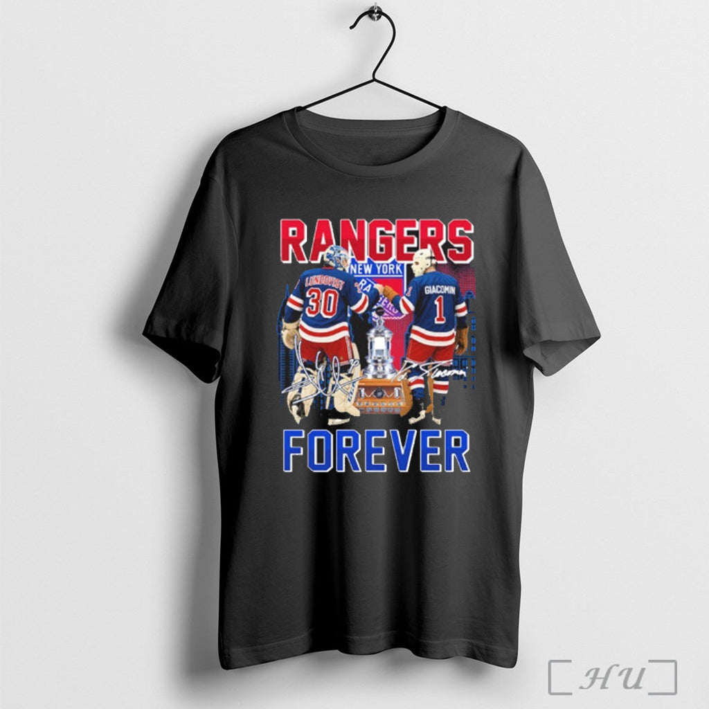 Officials Rangers Lundqvist And Giacomin Signature Forever T Shirt