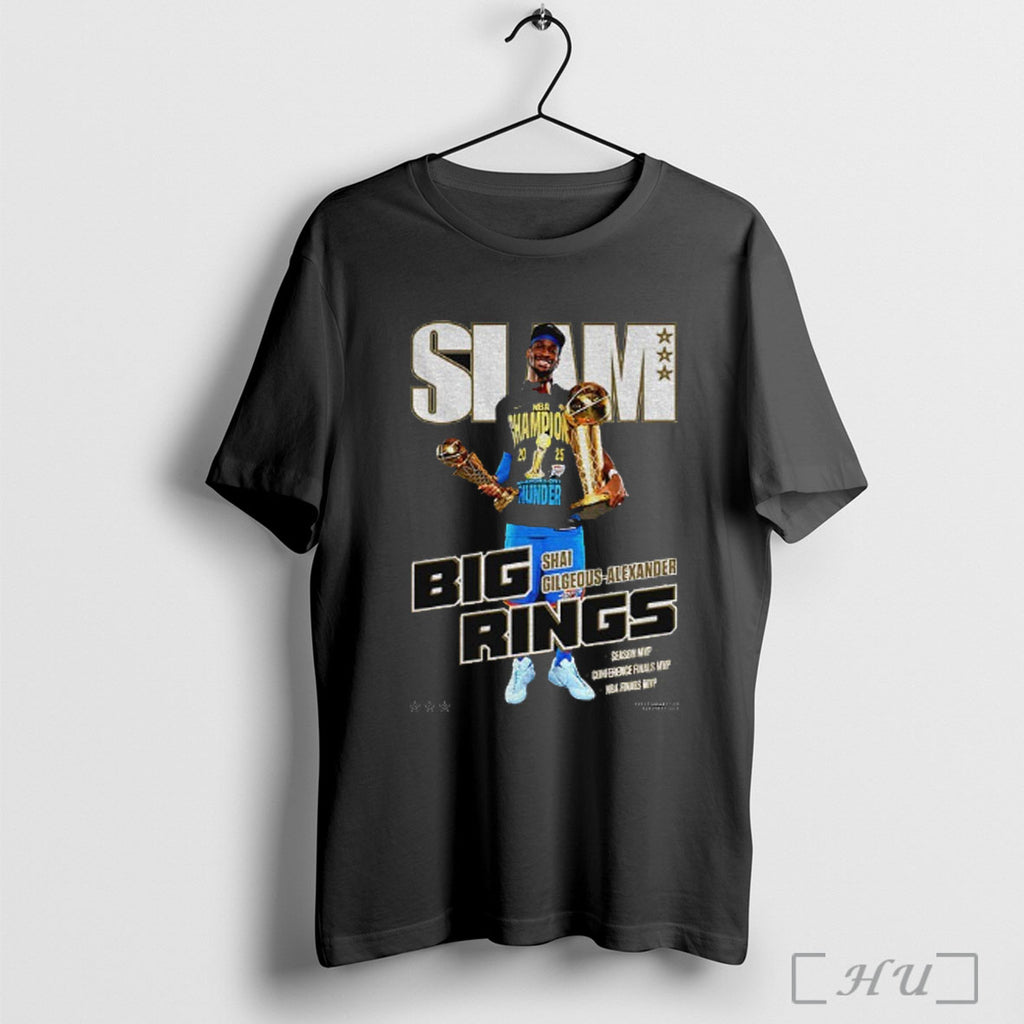 Officials Slam Shai Gilgeous Alexander Oklahoma City Thunder Basketball Big Rings Mvp T Shirt