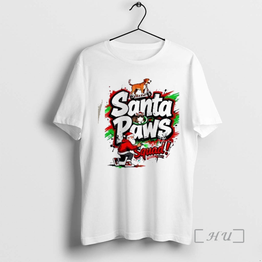Officials Santa Paws Squad Christmas Santa With Dog And Cat Street Premium T Shirts Sweater