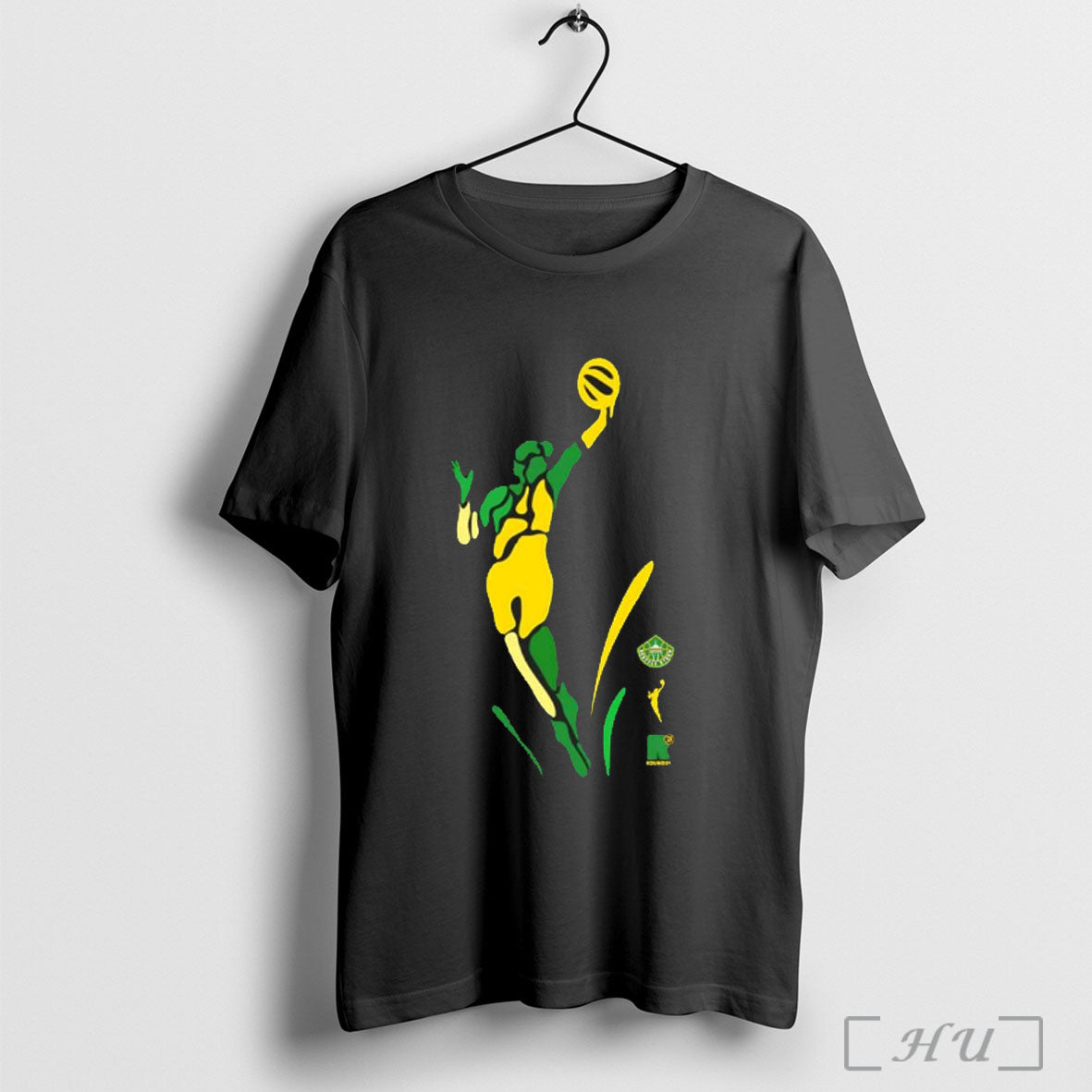 Officials Seattle Storm Wnba Silhouette Of A Player Dunking A Basketball Victory Graphic