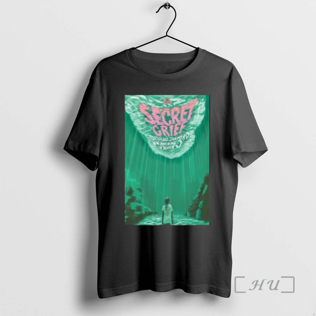 Officials Secret Grief Grand Rapids Mi January 3 2026 Concert Circle Black Premium T Shirts