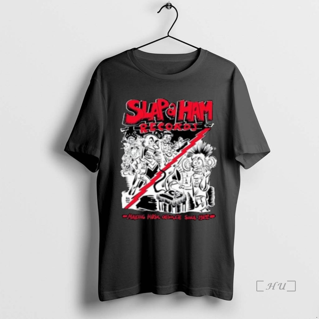 Officials Slap A Ham Records Making Music Obsolete 2025 Circle Black Premium T Shirts Sweater