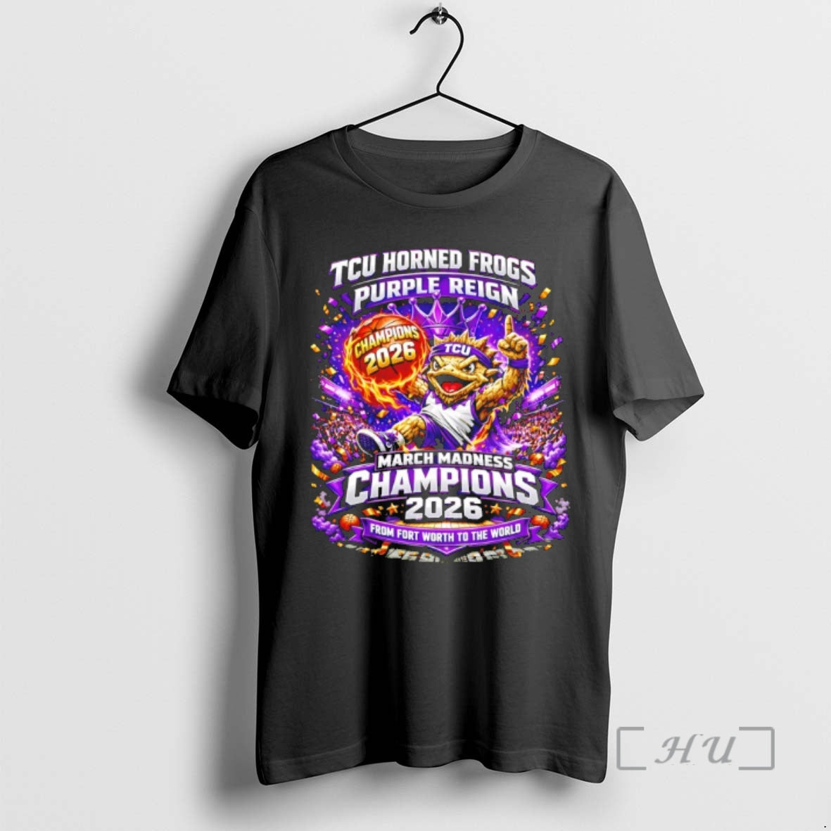 Officials Tcu Horned Frogs Purple Reign March Madness Champions 2026 Mascot Premium T Shirts Sweater