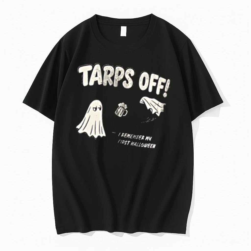 Officials Tarps Off I Remember My First Halloween Ghost Beer Flying Tarp Men