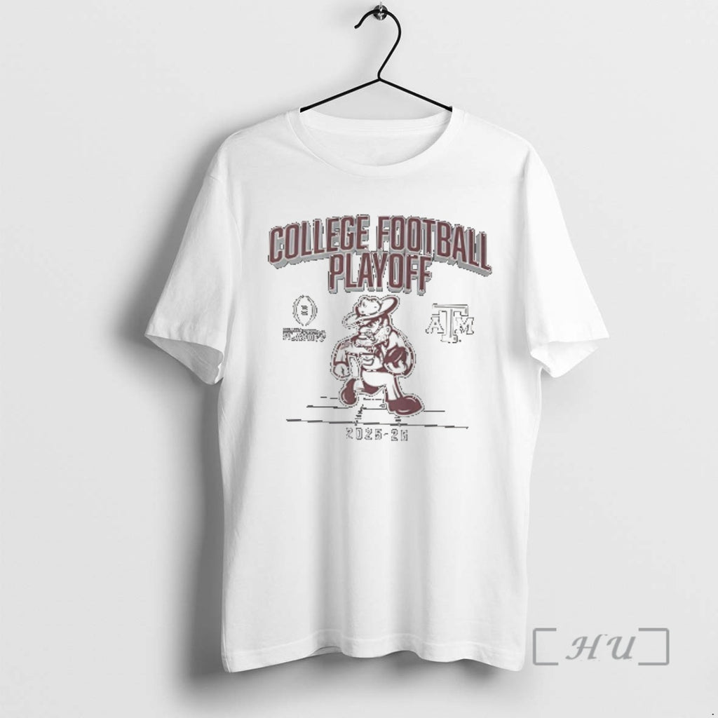 Officials Texas Am Aggies 2025 26 College Football Playoff Mascot 2 Sided Premium T Shirts
