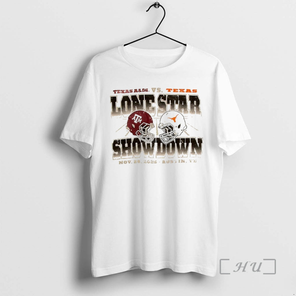 Officials Texas Longhorns Vs Texas Am Football Lone Star Showdown Helmet Premium T Shirts Sweater