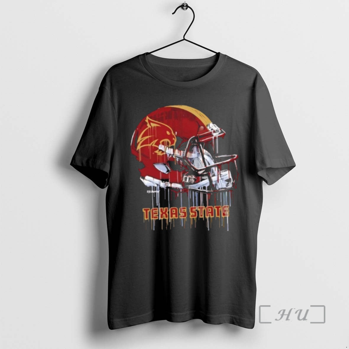 Officials Texas State Bobcats Vive La Fete Dripping Football Helmet T-Shirts, Hoodie, Sweatshirt | WearSparks.com
