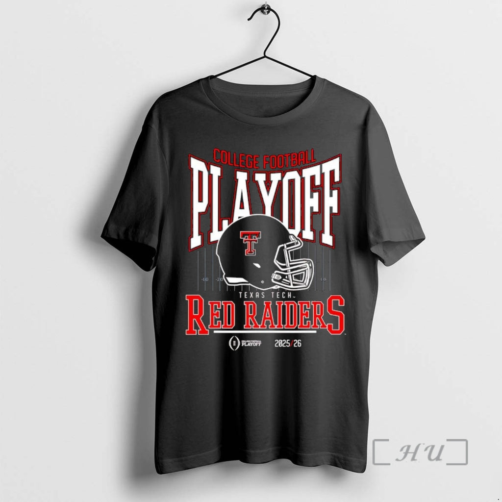 Officials Texas Tech Red Raiders 2025 26 College Football Playoff Cfp Helmet Premium T Shirts