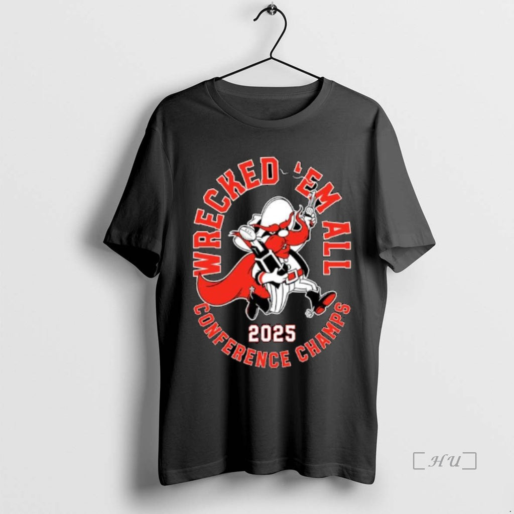 Officials Texas Tech Red Raiders 2025 Wrecked Em Conference Champs Ornaments Premium T Shirts Sweater