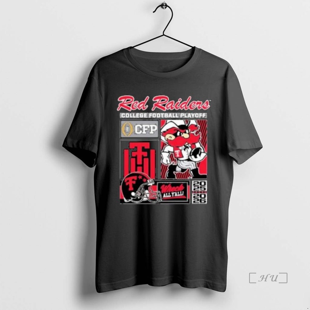 Officials Texas Tech Red Raiders Cfp Wreck All Yall 2025 2026 Mascot Circle Black Premium