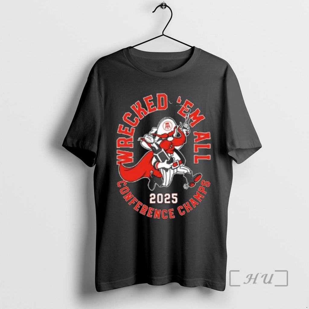 Officials Texas Tech Red Raiders Wrecked Em Conference Champs Mascot 2025 Circle Black Premium