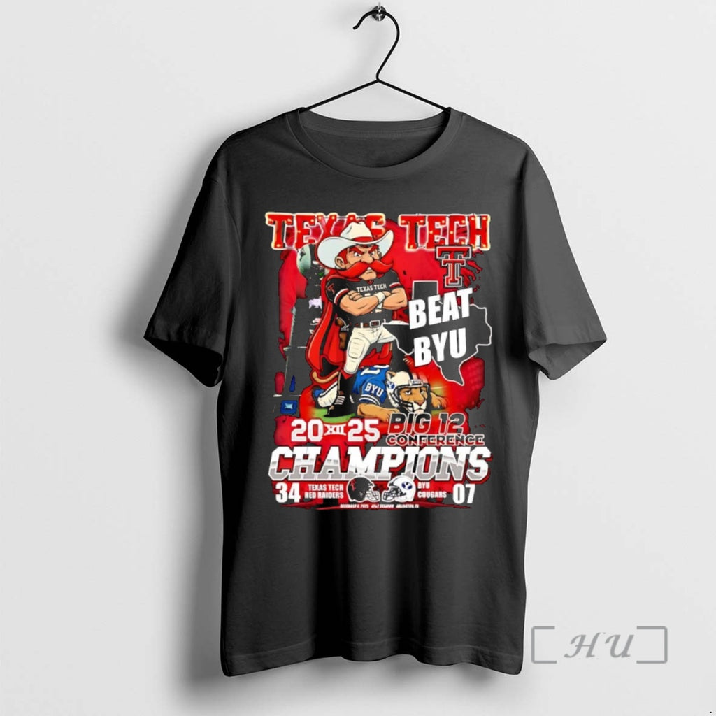 Officials Texas Tech Red Raiders Beat Byu 2025 Big 12 Conference Champions Premium T Shirts