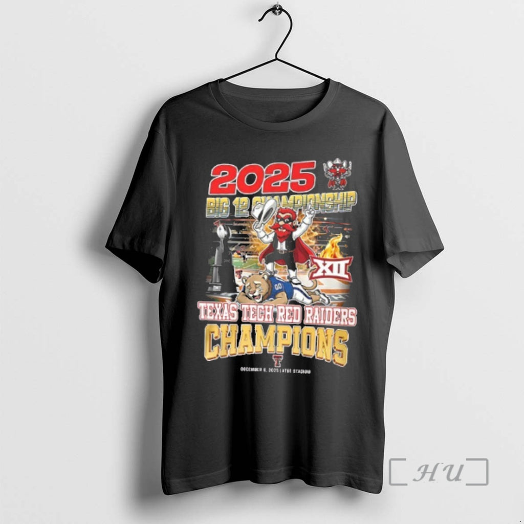 Officials Texas Tech Red Raiders Football 2025 Big 12 Champions Mascot 2 Sided Premium